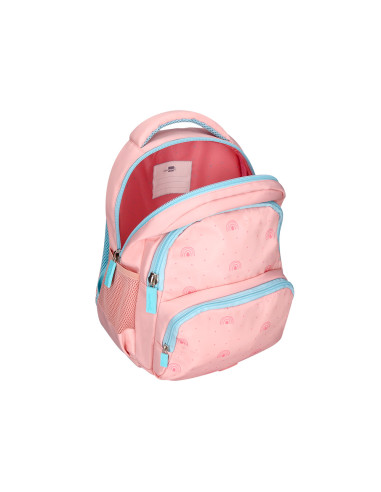 Cartera escolar liderpapel moc hila multibolsillo infantil rainbows rosa 350x110x270 mm