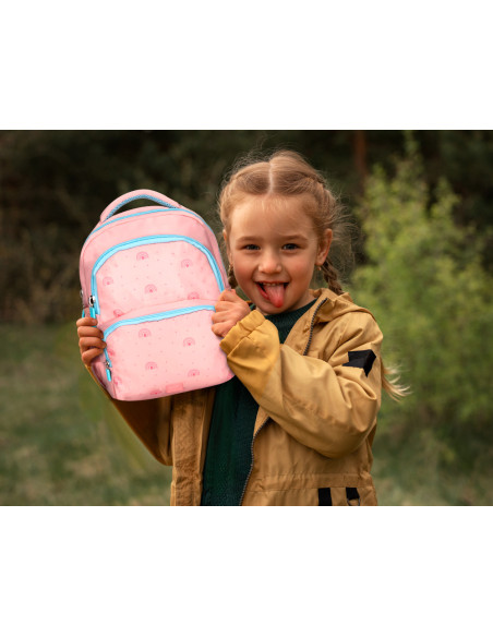 Cartera escolar liderpapel moc hila multibolsillo infantil rainbows rosa 350x110x270 mm