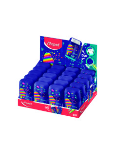 Sacapuntas maped plastico connect pixel party 2 usos con goma de borrar 2