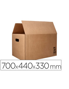 Caja para embalar q-connect americana ultrarresistente conasas carton canal doble 7 mm color kraft 700x440x330 mm