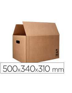 Caja para embalar q-connect americana ultrarresistente conasas carton canal doble 7 mm color kraft 500x340x310 mm