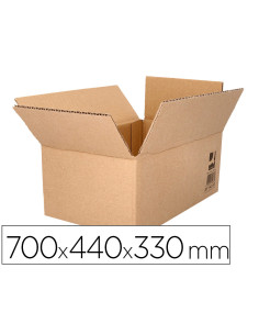 Caja para embalar q-connect americana ultrarresistente carton reciclado canal doble 7mm color kraft 700x440x330 mm