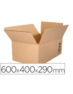 Caja para embalar q-connect americana ultrarresistente carton reciclado canal doble 7mm color kraft 600x400x290 mm