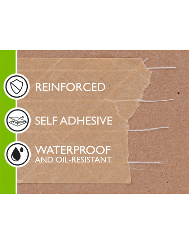 Cinta adhesiva q-connect kraft reforzado 50mt x 50 mm para embalaje