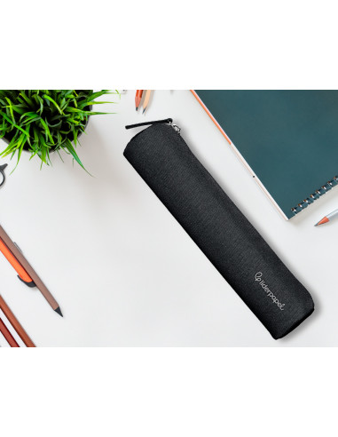 Estuche portatodo liderpapel slim cilindrico 220x45mm negro