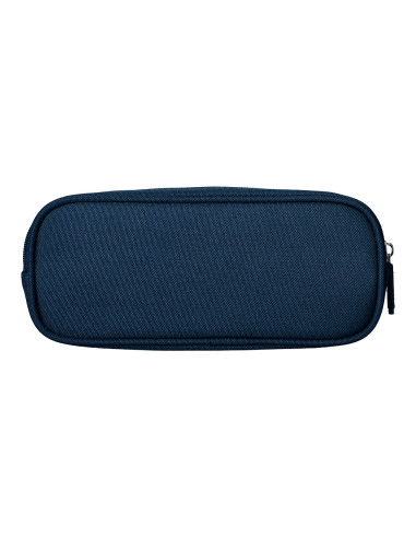 Estuche portatodo liderpapel classic ovalado 2 cremalleras con bolsillo delantero 210x90mm azul marino