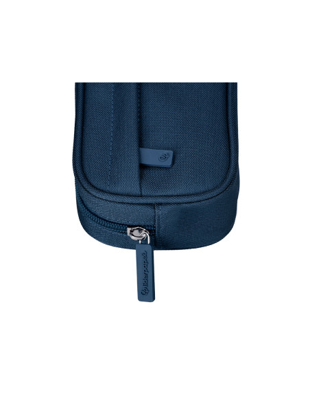 Estuche portatodo liderpapel classic ovalado 2 cremalleras con bolsillo delantero 210x90mm azul marino