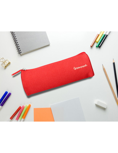 Estuche portatodo liderpapel classic cilindrico ancho 210x70mm rojo
