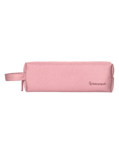 Estuche portatodo liderpapel classic rectangular con asa 210x70mm rosa