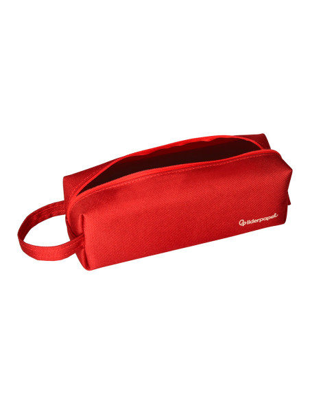 Estuche portatodo liderpapel classic rectangular con asa 210x70mm rojo