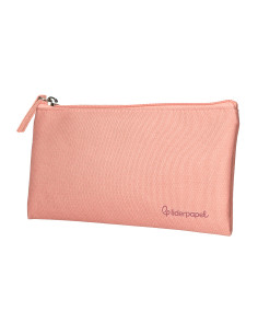 Estuche portatodo liderpapel plano ancho una cremallera 200x100 mm rosa melocoton 2