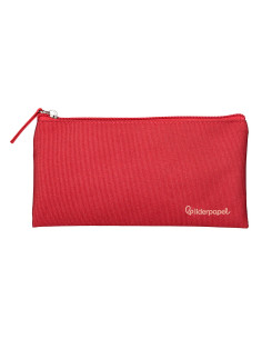 Estuche portatodo liderpapel plano ancho una cremallera 200x100 mm rojo