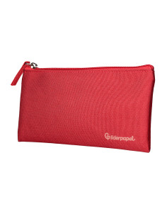 Estuche portatodo liderpapel plano ancho una cremallera 200x100 mm rojo 2