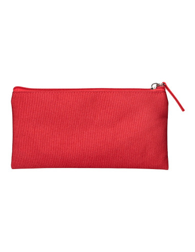 Estuche portatodo liderpapel plano ancho una cremallera 200x100 mm rojo