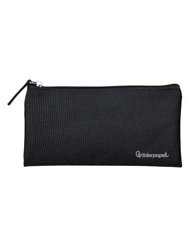 Estuche portatodo liderpapel plano ancho una cremallera 200x100 mm negro