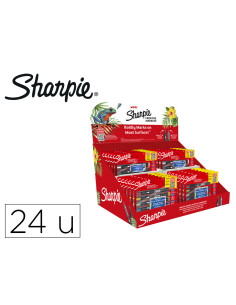 Rotulador sharpie acrylic punta redonda / pincel expositor de 24 unidades colores surtidos