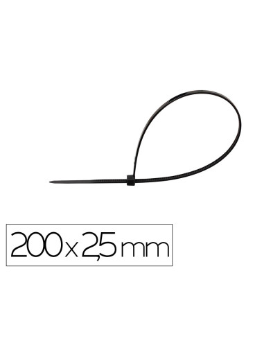 Brida q-connect color negro 200x2,5 mm bolsa de 100 unidades