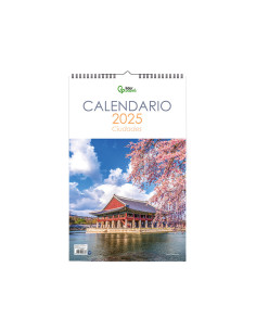 Calendario espiral pared liderpapel imagenes ciudades 2025 para escribir 25x40 cm papel 157 gr 2