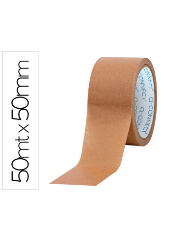 Cinta adhesiva q-connect kraft 50mt x 50 mm para embalaje