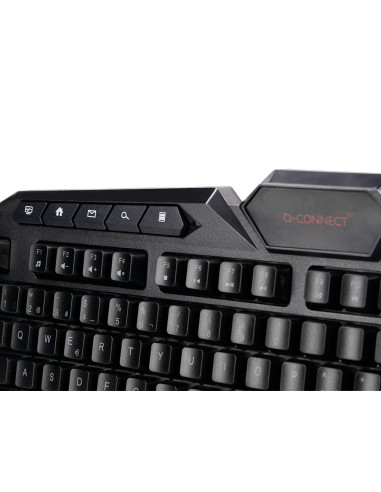 Set teclado y raton q-connect gaming con cable e iluminacion led color negro