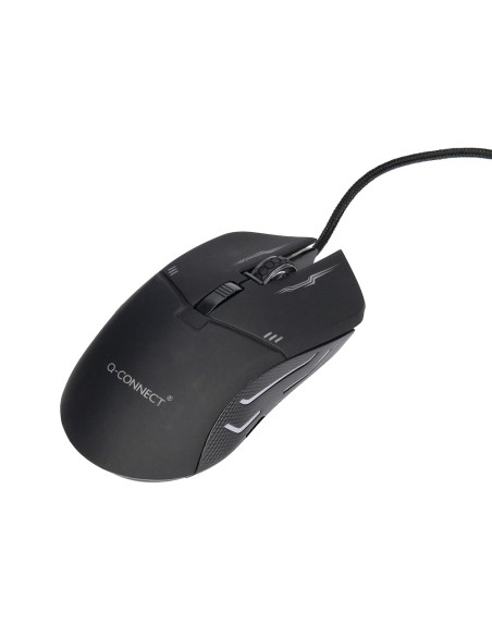 Set teclado y raton q-connect gaming con cable e iluminacion led color negro