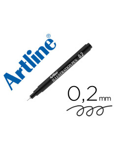 Rotulador artline calibrado micrometrico negro illustration pen ek-282iln punta poliacetal 0,2mm