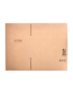 Caja para embalar q-connect americana con fondo automaticoy asas carton canal simple 5 mm color kraft 425x300x200 mm 2