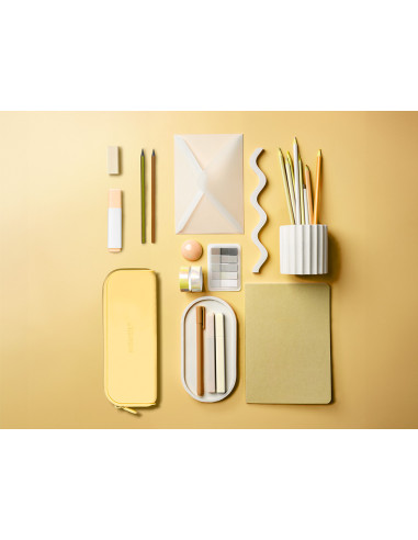 Estuche portatodo antartik prisma silicona soft rectangular 185x50x75 mm amarillo