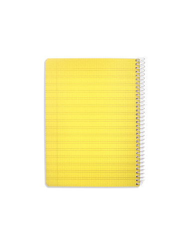 Cuaderno espiral liderpapel din a5 pautaguia tapa plastico 80h 90gr cuadro pautado 3 mm con margen color amarillo