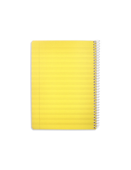 Cuaderno espiral liderpapel din a5 pautaguia tapa plastico 80h 90gr cuadro pautado 3 mm con margen color amarillo