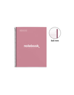 Cuaderno espiral miquelrius notebook emotions rose dust tapa forrada din a4 microperforado 80 hojas 90 2