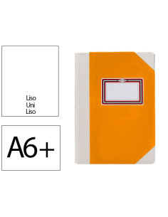 Libro cartone cosido fernandes flecha din a6+ liso 50 hojas 100 gr naranja