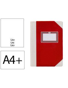 Libro cartone cosido fernandes flecha din a4+ liso 50 hojas 100 gr rojo