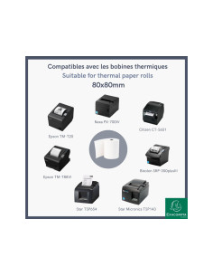 Rollo sumadora exacompta termico 80x80 mm 48 g/m2 sin bpa 2