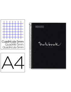 Cuaderno espiral miquelrius notebook 1 emotions tapa forrada din a4 microperforado 80 hojas 90g/m2 cuadro 5 mm