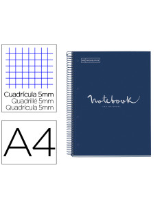 Cuaderno espiral miquelrius notebook 1 emotions tapa forrada din a4 microperforado 80 hojas 90g/m2 cuadro 5 mm