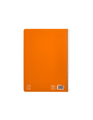 Cuaderno espiral liderpapel din a4 pautaguia tapa dura 80h 90 gr cuadro pautado 5mm color naranja