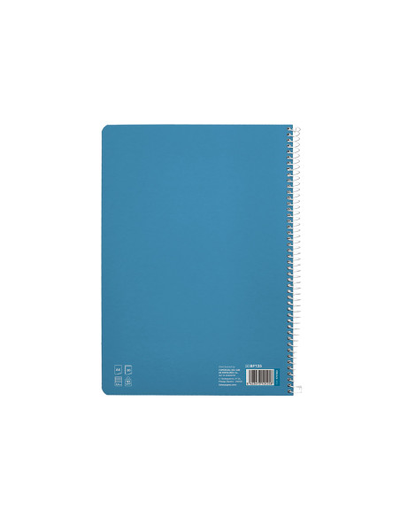 Cuaderno espiral liderpapel di din a4 pautaguia tapa dura 80h 90 gr cuadro pautado 2,5mm color azul