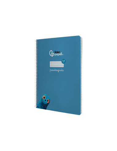 Cuaderno espiral liderpapel di din a4 pautaguia tapa dura 80h 90 gr cuadro pautado 2,5mm color azul