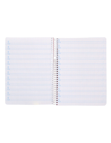 Cuaderno espiral liderpapel din a5 pautaguia tapa blanda 40h 75 gr cuadro pautado 5mm color rojo