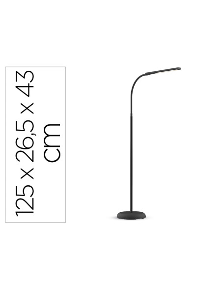 Lampara de pie maul led pirro aluminio color negro 1250x265x430 mm