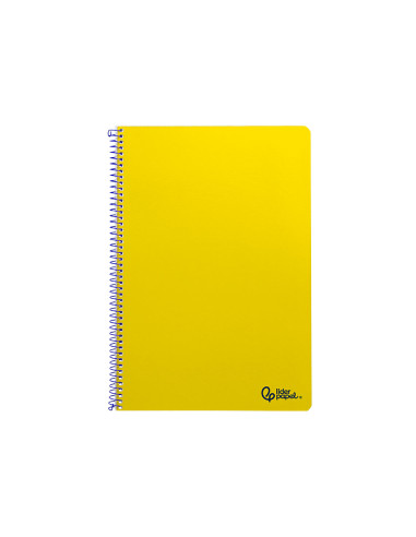 Cuaderno espiral liderpapel din a4 smart tapa blanda 80h 75gr cuadro 4mm con margen color amarillo