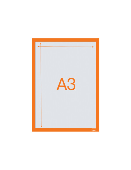 Marco porta anuncios nobo din a3 marco magnetico autoadhesivo color naranja pack de 2 unidades