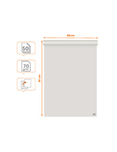 Bloc congreso nobo papel reciclado cuadriculado/liso 580x810 mm 50 hojas 70 g/m2 pack de 2 unidades