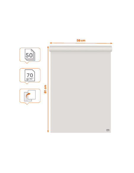 Bloc congreso nobo papel reciclado cuadriculado/liso 580x810 mm 50 hojas 70 g/m2 pack de 2 unidades