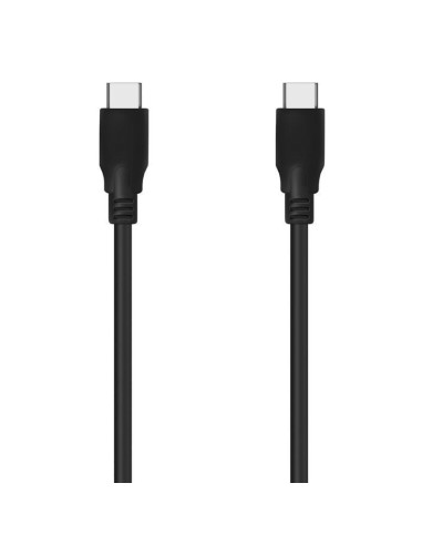 Cable USB 3.2 Tipo-C Aisens A107-0703 20GBPS 5A 100W/ USB Tipo-C Macho - USB Tipo-C Macho/ Hasta 100W/ 2500Mbps/ 1.5m/ Negro