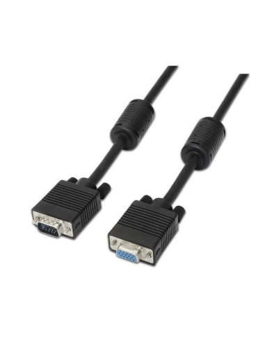 Cable SVGA Aisens A113-0079/ VGA Macho - VGA Hembra/ Hasta 3W/ 10Mbps/ 3m/ Negro