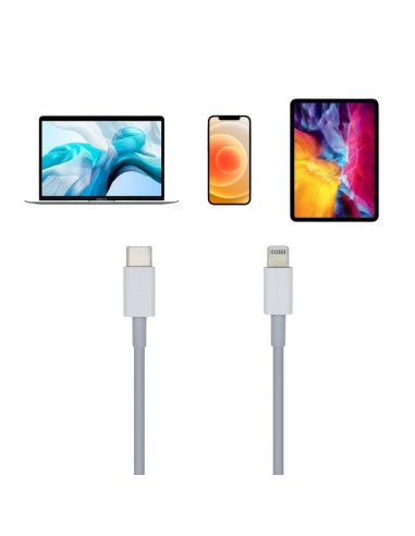 CableUSB Tipo-C 2.0 Lightning Aisens A102-0443/ Lightning Macho - USB Tipo-C Macho/ 2m/ Blanco