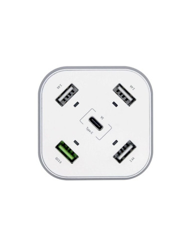 Cargador de Mesa Aisens ASCH-5PQC-W/ 1xUSB Tipo-C/ 4xUSB/ 48W