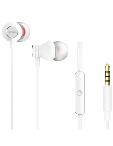 Auriculares Intrauditivos Aiwa ESTM-50WT/ con Micrófono/ Jack 3.5/ Blancos